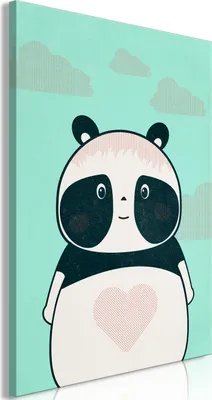 Produktbild von Vliesstoff Leinwandbild - Careful Panda (1 Part) Vertical 80x120 cm Für Kinder g-A-0296-b-a