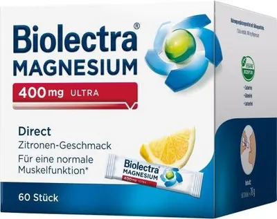 Zdjęcie produktu dla Biolectra MAGNESIUM 400 mg ultra Direct Lemon, 60 szt. Saszetka