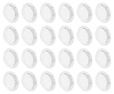 Zdjęcie produktu dla Zestaw 24 okrągłych otworów wentylacyjnych, średnica 50 mm, stal nierdzewna, kolor biały