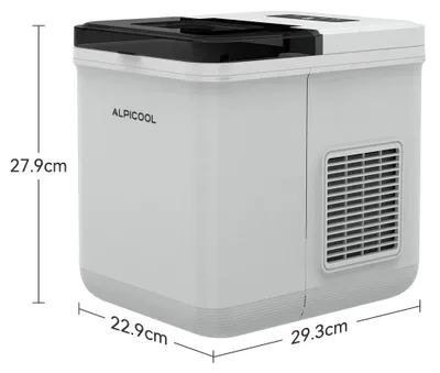 Produktbild von Tragbare Eismaschine fürs Auto - CZB-5 Eiswürfelbereiter - 12/24V DC & 230V EU - 9 Eiswürfel in 7 Min - 1,3 l Kompaktgerät - Weiß