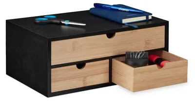 Productafbeelding van Bureau organizer bureau organizer met lades - Bamboe - 3 lades - 13,5 x 33 x 21 cm