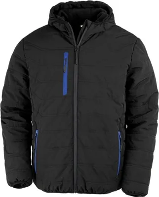 Produktbild von Result Genuine Recycled - "Compass" Steppjacke für Herren RW8196 (XL) (Schwarz/Königsblau)