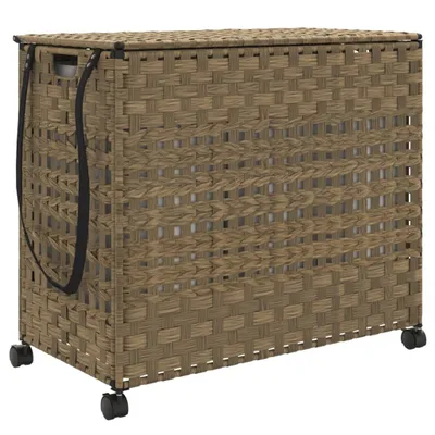 Obrázok produktu pre vidaXL Kôš na bielizeň s kolieskami 66x35x60 cm ratan