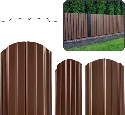 Zdjęcie produktu dla Lira Sztacheta Metalowa Ogrodzeniowa Ocynk Dwustronna Brąz Połysk 195cm