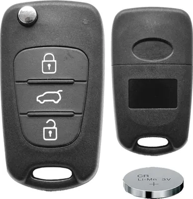 Produktbild von Klapp Schlüssel Gehäuse Funkschlüssel Fernbedienung Autoschlüssel Rohling + Batterie kompatibel mit Hyundai/Kia