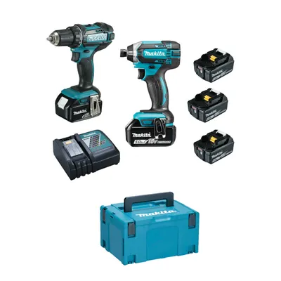 Produktbild von Makita Kit DLX2127TJ1 ( DDF482 + DTD152 ) 3 x 5,0 Ah Akkuschrauber / Schlagschrauber 18 V