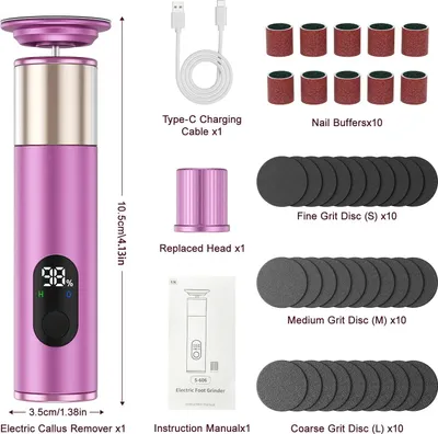 Immagine prodotto di Lima per piedi - Rimuovi calli - Raspa manuale per pedicure - Per pelle morta e talloni screpolati - Plastica - Rosa