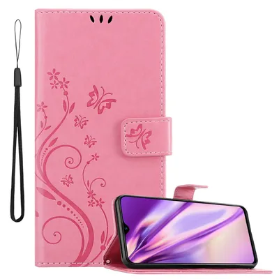 Produktbild von Cadorabo Pouzdro pro Realme 5 PRO / Realme Q Protective Cover in Pink Ochranné pouzdro Kryt mobilního telefonu Pouzdro Flowers Flower