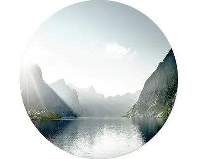 Produktbild von Glasbild Bergsee I Ø 50 cm