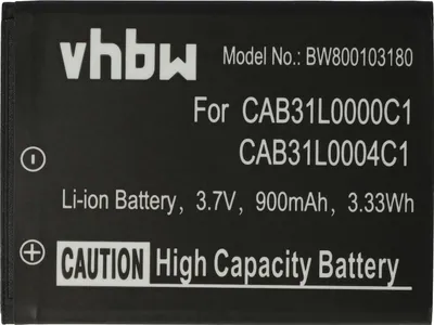 Produktbild von vhbw Akku Ersatz für Alcatel CAB31L0000C1, CAB31L0000C2, CAB31L0004C1, CAB31L0001C1 für Handy Smartphone Telefon (900 mAh, 3,7 V, Li-Ion)