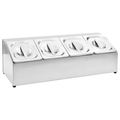 Image de Récipient Gastronorm avec 4 bacs GN 1/6 Acier inoxydable