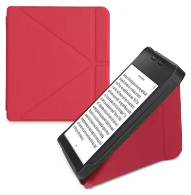 Produktbild von kwmobile Schutzhülle für Tolino Vision 6 Hülle - Kunstleder Case - eReader Klapphülle mit Auto Sleep Funktion - Cover mit Ständer - Dunkelrot