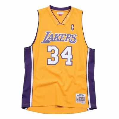 Obrázek produktu pro Basketbalový dres Mitchell & Ness Los Angeles Lakers #34 Shaquille O'Neal yellow Swingman Jersey (SMJYGS18179) - L