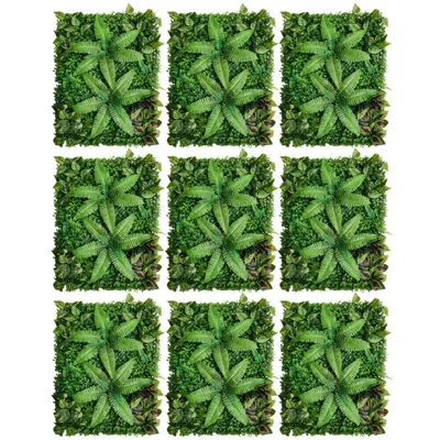 Image de 9 pièces 60x40cm mur de plantes artificielles simulation mur de plantes vertes clôture de jardin pelouse creepers décoration de fond