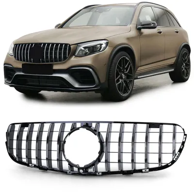 Sport Kühlergrill Schwarz Glanz passt für Mercedes GLC X253 ab 2015 – Produktansicht