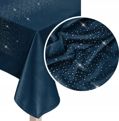 Zdjęcie produktu dla SIIN Velours Tischtuch Shiny navy 85x85