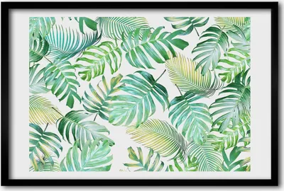 Produktbild von Bild 60x40 MDF-Rahmen, Wandkunst tropische Blätter