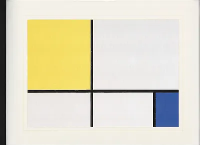 Produktbild von Piet Mondrian Gerahmtes Bild Mit Edlem Passepartout | Wand-Bilder | Im Bilderrahmen - Komposition Mit Gelb Und Blau, 1932 (60 x 80 cm)