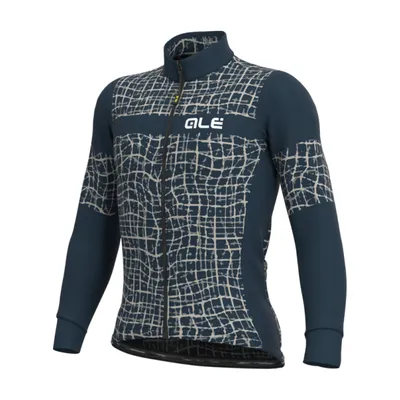 Immagine prodotto di Maglia da ciclismo a maniche lunghe ALÉ per l'inverno - SOLID WALL - Blu/Grigio M