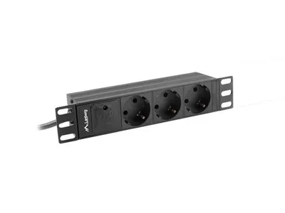Produktbild von LANBERG 10" PDU-Steckdosenleiste 1U 3x Schuko 2m  sw