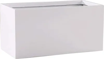 Produktbild von VIVANNO Pflanztrog Fiberglas MAXI Kasten, Weiß matt - 100x45x45 cm