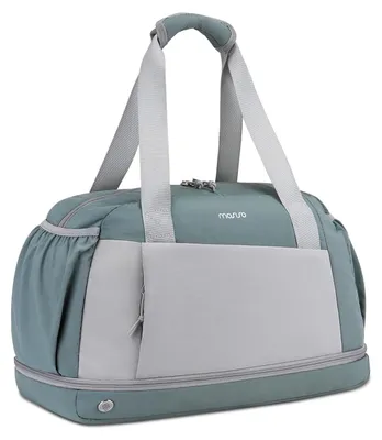 Sporttasche mit Schuhfach, 52x19,5x28 cm, Nylon, Grün