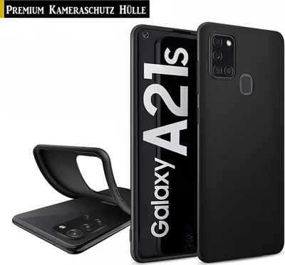 Produktbild von Für Samsung Galaxy A21s - Silikon Schwarz Hülle TPU Handy Schutz Case