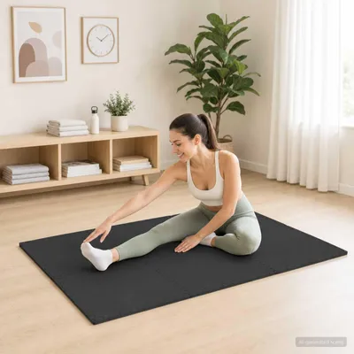 Produktbild von Möbel Fußmatten 12 Stk. Schwarz 4,32 m² EVA-Schaum - Bodenschutzmatten CC1322