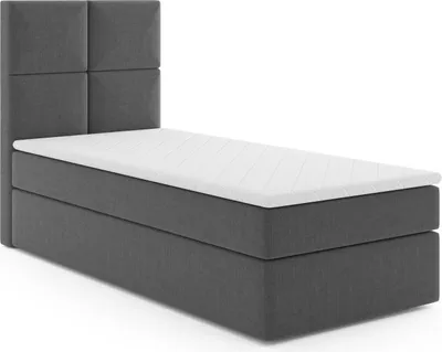 Produktbild von MR GROUP Boxspringbett OMIS 80x200 rechts Kinderbett Jugendbett Einzelbetten Bett mit Stauraum Polsterbett Matratze Topper H3 Schlafzimmer dunkelgrau