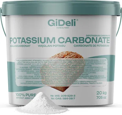 Produktbild von GiDeli Kaliumcarbonat 20kg Pottasche K2CO3 E501 Backen, Reinigen & pH-Pufferung