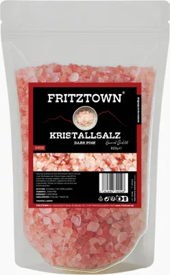 Produktbild von FRITZTOWN® Kristallsalz bekannt als Salz Dark Pink 2-5mm grob 900g