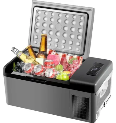 Image de Mini-réfrigérateur portable, glacière de voiture 12V/24V avec compresseur