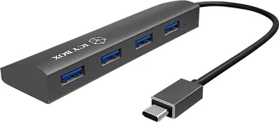 Produktbild von RAIDSONIC ICY BOX 4-Port USB 3.0 HUB, Aluminium-Gehäuse mit USB-C Stecker