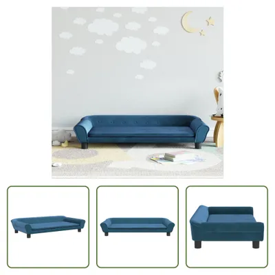 Obrázok produktu pre Detská pohovka The Living Store Blue 100x50x26 cm Velvet