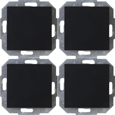 Athenis Profipack – 4x Universalschalter, Schwarz, matt, IP20