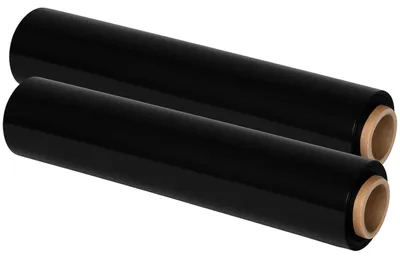 Stretchfolie Schwarz 40 cm x 100 m, 23 µm, 2 Rollen