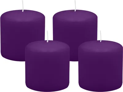 Produktbild von 4er Set Adventskranzkerzen Violett Ø 60 x 80 mm