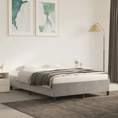 Produktbild von Ankonbej Bettgestell Hellgrau 140x200 cm Samt