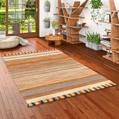 Produktbild von Natur Teppich Kelim Kalleen Beige, Größe:140x200 cm