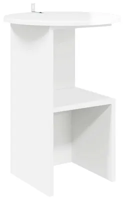 Produktbild von Beistelltisch Hochglanz Weiß Ø 39,5 x 55 cm Holzwerkstoff - Couchtische DE1640
