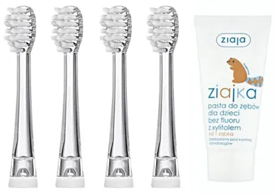 Image de DeepWhite Lot de 4 Têtes de Brosse pour BabySonic Pro + Dentifrice
