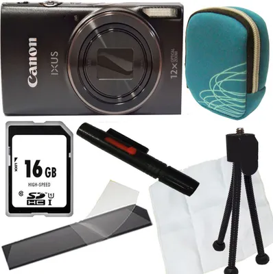 Produktbild von Canon Ixus 285 HS schwarz Set Angebot Tasche türkis
