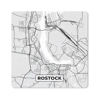 Produktbild von MuchoWow® Mauspad Mousepad Karte - Rostock - Karte - Deutschland 30x30 cm - Mousepads - Maus Mat - Pad - Mausunterlage - Gaming