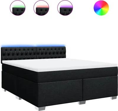 Produktbild von vidaXL Boxspringbett mit Matratze Schwarz 180x200 cm Stoff
