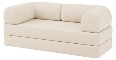 Produktbild von Modulare Schlafsofa 2 Personen aus Cord BANANAIR 90x180 cm weiß