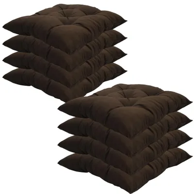 Produktbild von Stuhlkissen 38x38 cm ComfySeat - Sitzkissen mit 6 cm Comfort Sitzpolster - Indoor & Outdoor, Farbe:Braun, Set:8er Set
