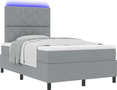 Obrázek produktu pro Postel s boxspringem s čelo Světle šedá 120 x 190 cm textil