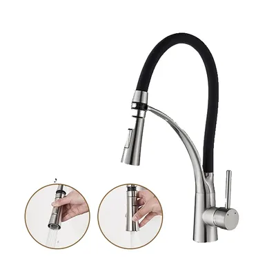 Produktbild von Küchenarmatur, gebürstetes Nickel, ausziehbarer Strahl-Sprühkopf, Gebürstetes Nickel