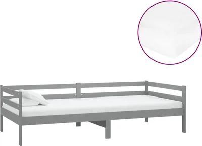 Zdjęcie produktu dla VidaXL 3083561, sofa rozkładana, Szary, Pianka, Drewno sosnowe, 2040 mm, 980 mm