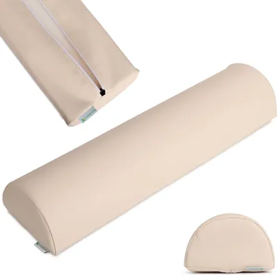 Produktbild von Habys Lagerungsrolle Halbrund, Nackenrolle, Knierolle, Lagerungskissen | für Massage und Therapie | Kniehalbrolle, 60x15x10cm | Beige